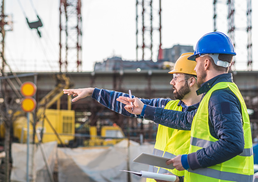 construction workers on a site