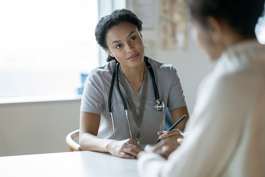 Nurse discussion with patient