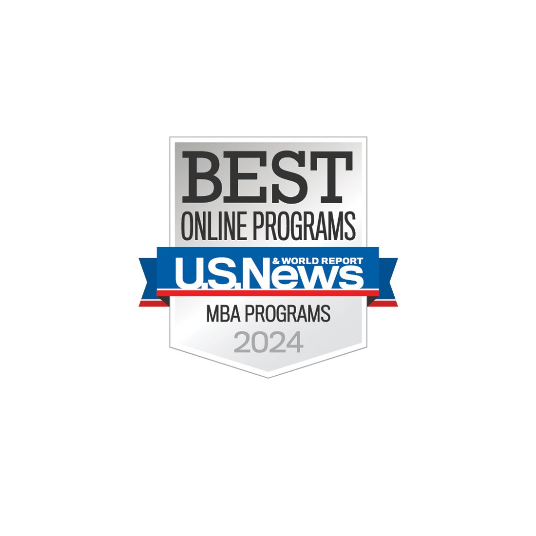 A Best Online Programs MBA Programs 2024 U.S. News & World Report badge.