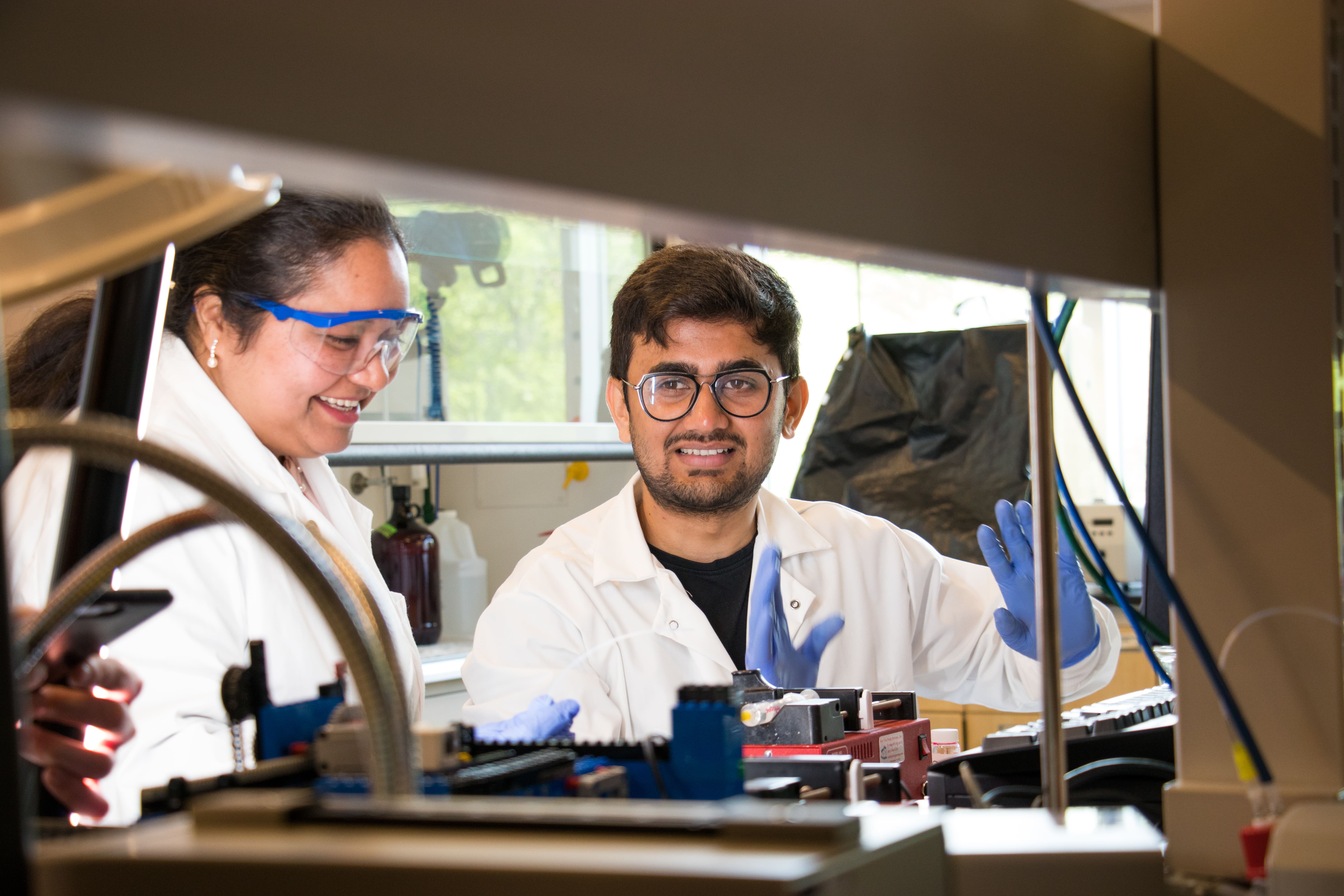 Students in business lab